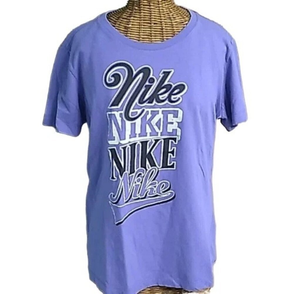 Nike Slim Fit Purple Logo Crewneck T-shirt